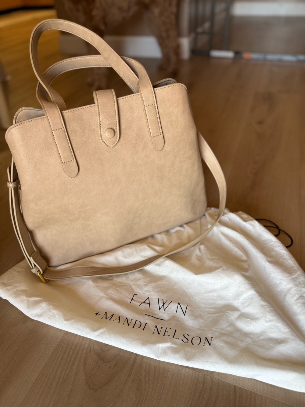 Fawn Design Beige Convertible Tote
